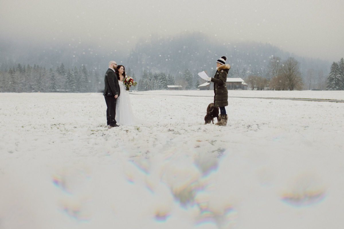 winter elopement wedding